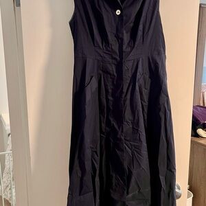 Tommy Hilfiger Navy Button-Front Midi Dress